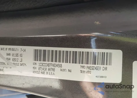 2015 Chrysler 200 Limited from USA, damaged, VIN 1C3CCCAB7FN534568